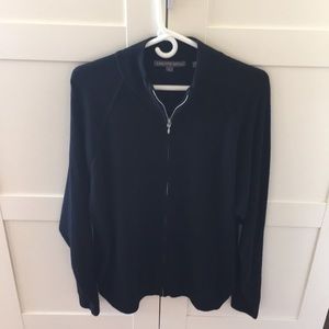 Saks Fifth Ave cashmere and silk zip up sweater